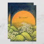 Invitation AMATÉRASU, GODDESS SOLEIL, vert jaune noir (Devant / Derrière)