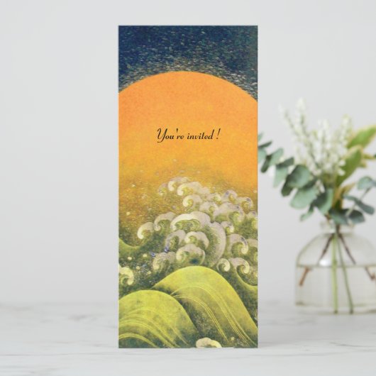 Invitation AMATÉRASU, GODDESS SOLEIL, vert jaune noir (Debout devant)