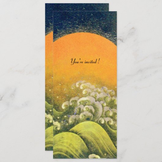 Invitation AMATÉRASU, GODDESS SOLEIL, vert jaune noir (Devant / Derrière)