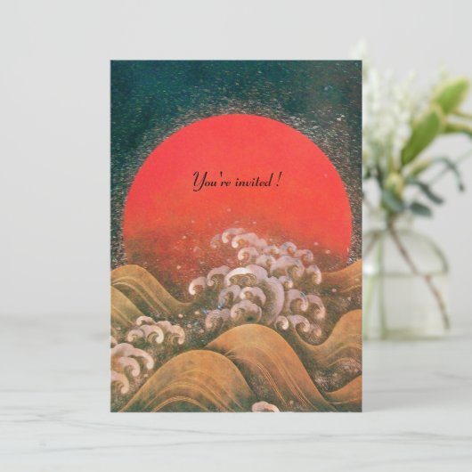 Invitation AMATÉRASU, SOLEIL GODDESTS, jaune noir rouge argen (Debout devant)