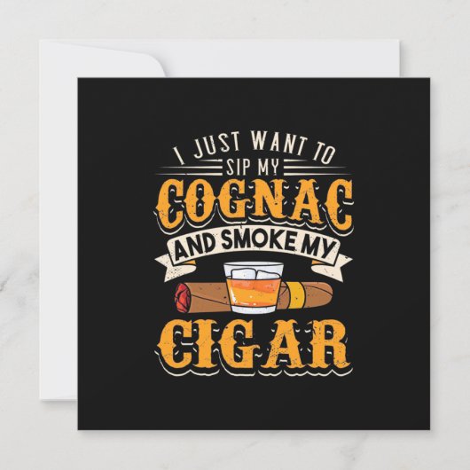 Invitation Amateur de cigares | Mon Cognac et fumer mon cigar (Devant)