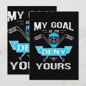 Invitation Amateur de hockey | Mon but est de nier le vôtre (Devant / Derrière)