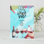 Invitation Amateur de vin fête d'anniversaire (Debout devant)