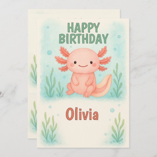 Invitation Amateurs d'Axolotl Anniversaire (Devant / Derrière)