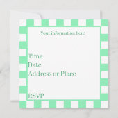 Invitation amateurs de fête de pique-nique (Dos)