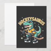 Invitation Amateurs de hockey sur glace dinosaure Hockeysauru (Devant / Derrière)