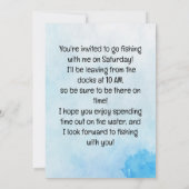 Invitation Amateurs de pêche Allons pêcher (Dos)