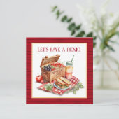 Invitation Amateurs de pique-nique en bois de Faux (Debout devant)