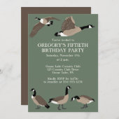 Invitation Amateurs d'oiseaux Canada Oies Fête d'anniversaire (Devant / Derrière)