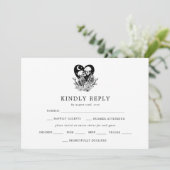 Invitation Amateurs jusqu'à la mort Skeletons et mariage Rose (Debout devant)