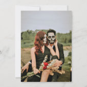 Invitation Amateurs jusqu'à la mort Skeletons & Mariage Rose (Dos)