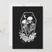 Invitation Amateurs jusqu'à la mort Skeletons & Mariage Rose (Dos)