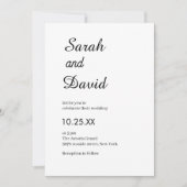 Invitation Amazone Police classique chic noir et blanc mariag (Devant)