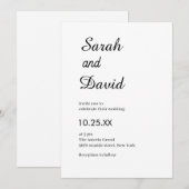 Invitation Amazone Police classique chic noir et blanc mariag (Devant / Derrière)