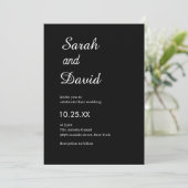 Invitation Amazone Police Neutre chic noir et blanc mariage (Debout devant)