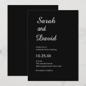 Invitation Amazone Police Neutre chic noir et blanc mariage (Devant / Derrière)