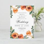 Invitation Amber Blossom Floral Mariage (Debout devant)