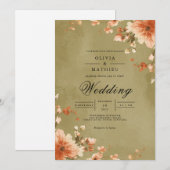 Invitation Amber Blossom Mariage (Devant / Derrière)