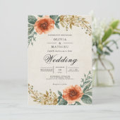 Invitation Amber Floral Arch Mariage (Debout devant)