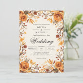 Invitation Amber Floral Branche Mariage (Debout devant)