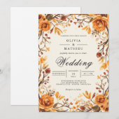 Invitation Amber Floral Branche Mariage (Devant / Derrière)
