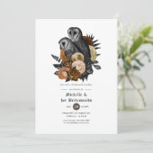 Invitation Amber Floral Owls Gothic Bridesmaids Déjeuner (Debout devant)