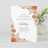 Invitation Amber Floral Whimsy Wedding (Debout devant)