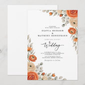 Invitation Amber Floral Whimsy Wedding (Devant / Derrière)