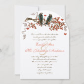 Invitation Amber Glow Mariage Oiseau d'automne (Devant)