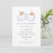 Invitation AMBER Rustic Deux Petits Baby showers jumeaux Citr (Debout devant)