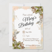 Invitation Amber Watercolor Florals Anniversaire (Devant)
