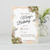Invitation Amber Watercolor Florals Anniversaire (Debout devant)