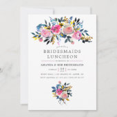 Invitation Ambiance Aquarelle tendance Floral Bridesmaids Déj (Devant)
