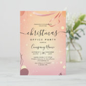 Invitation Ambiance chaude et rose bureau de Noël (Debout devant)