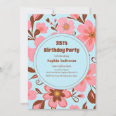 Invitation Ambiance florale rose - Fleurs Pastel Vibes-Retro (Devant)