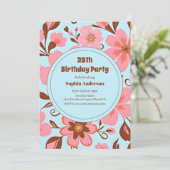 Invitation Ambiance florale rose - Fleurs Pastel Vibes-Retro (Debout devant)