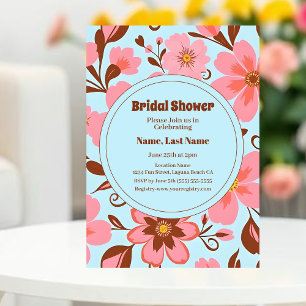 Invitation Ambiance florale rose - Fleurs Pastel Vibes-Retro