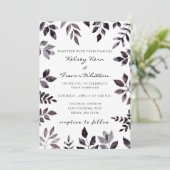 Invitation Ambiance moderne Aquarelle Florale Mariage Invitat (Debout devant)