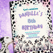Invitation Ambiance pastel Dalmatienne ponctuée Fête d'annive