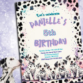 Invitation Ambiance pastel Dalmatienne ponctuée Fête d'annive