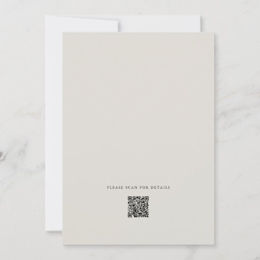 Invitation Ambiance romantique cosmos fleurs qr code mariage (Dos)