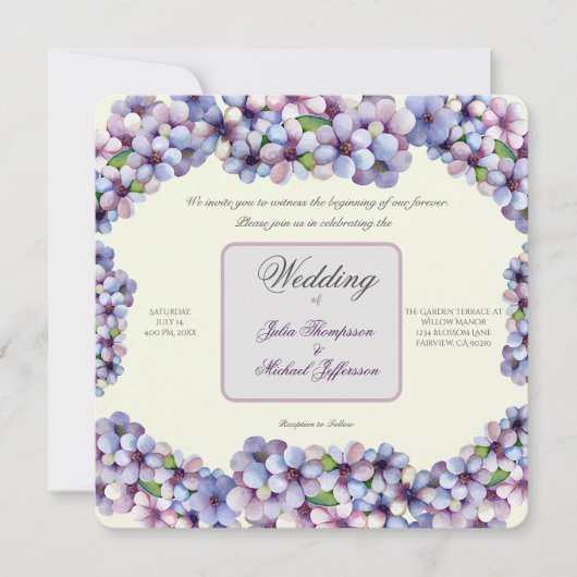 Invitation Ambiance romantique et poétique Pastel Lilac (Devant)