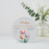 Invitation Ambiance romantique et poétique Pastel Tulips (Debout devant)