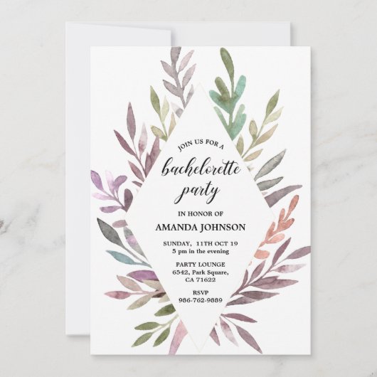 Invitation Ambiance romantique Folio Bachelorette Party (Devant)