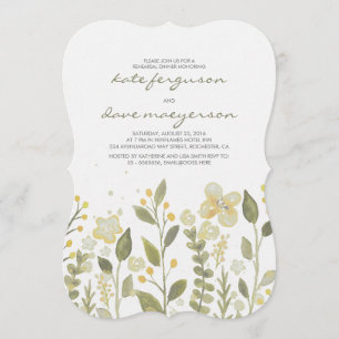 Invitation Ambiance romantique Jardin Fleur Dîner de répétiti