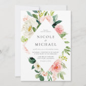 Invitation Ambiance romantique Jardin Fleurs Mariage (Devant)