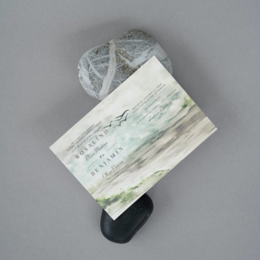 Invitation Ambiance romantique Paysage 3 Photos Mariage