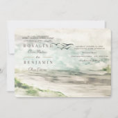 Invitation Ambiance romantique Paysage 3 Photos Mariage (Devant)