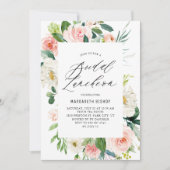 Invitation Ambiance romantique Peach Florals Déjeuner nuptial (Devant)