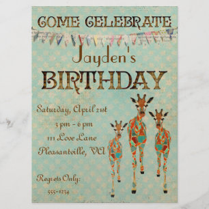 Invitation ambre et azurée d'anniversaire de